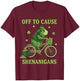 Off to Cause Shenanigans Guinea Pig St Patricks Day T-Shirt - T-Shirt | Maroon