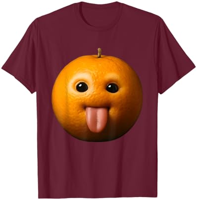 Ai Orange Meme Ai Fruits Eating Fruit Funny brainrot Silly T-Shirt - T-Shirt | Maroon