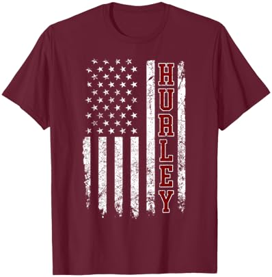 Retro Hurley Home State Cool 70s 80s US Flag T-Shirt - T-Shirt | Maroon