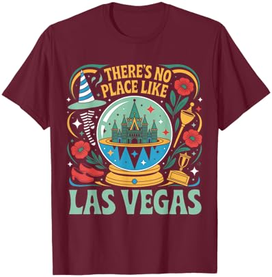 There's No Place Like Las Vegas Retro 80s T-Shirt - T-Shirt | Maroon