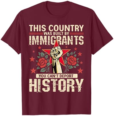 This Country Built by Immigrants Equality Message T-Shirt - T-Shirt | Maroon
