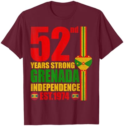 Grenada 52nd Independence Day Grenadian Pride Celebration T-Shirt - T-Shirt | Maroon