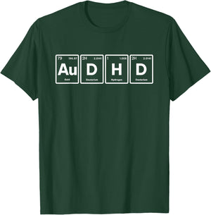 AuDHD Periodic Table Autism + ADHD for Nerds Minimalistic T-Shirt - T-Shirt | Forest
