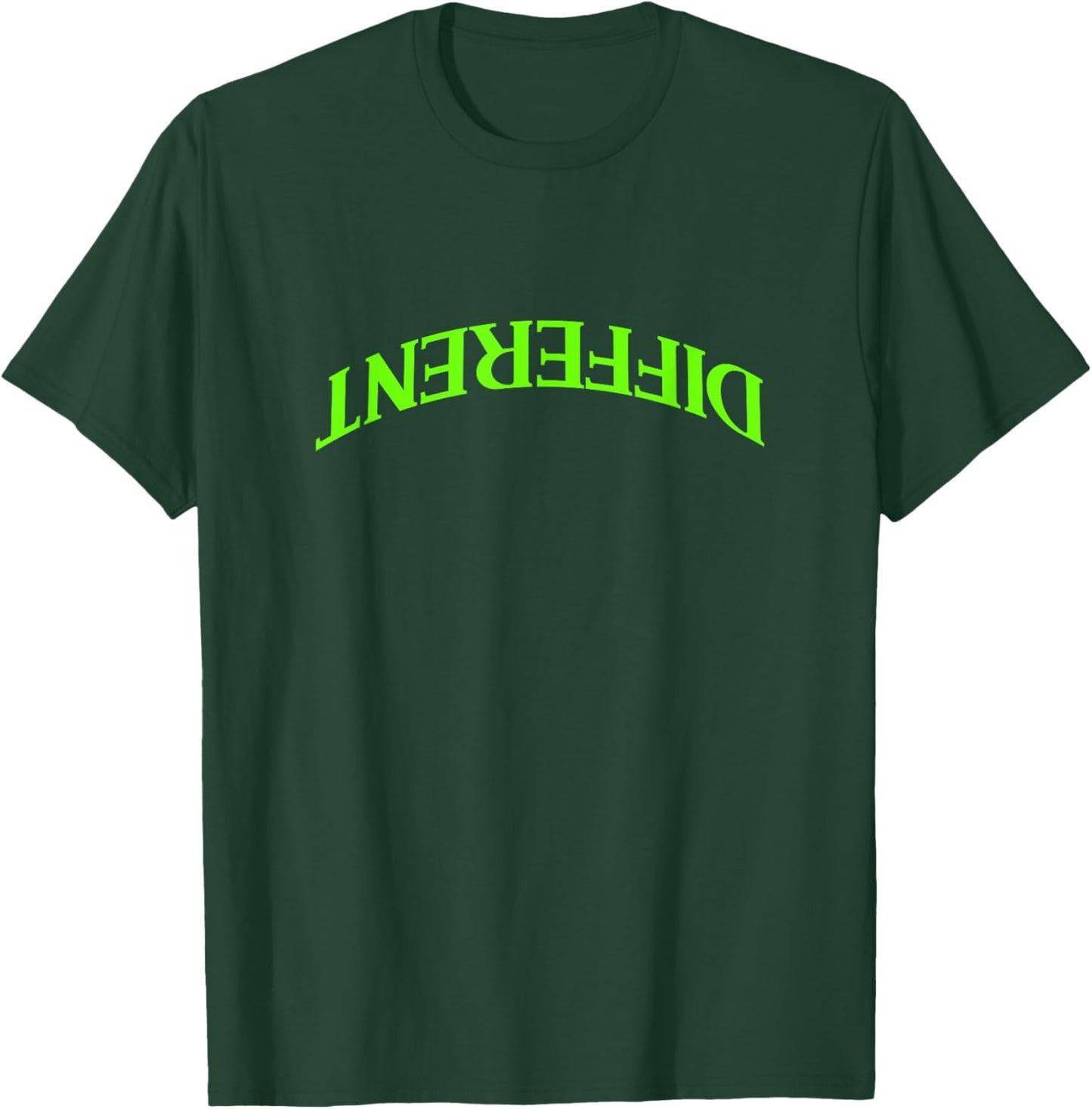 Green Color Inverted Different Green Graphic T-Shirt - T-Shirt | Forest