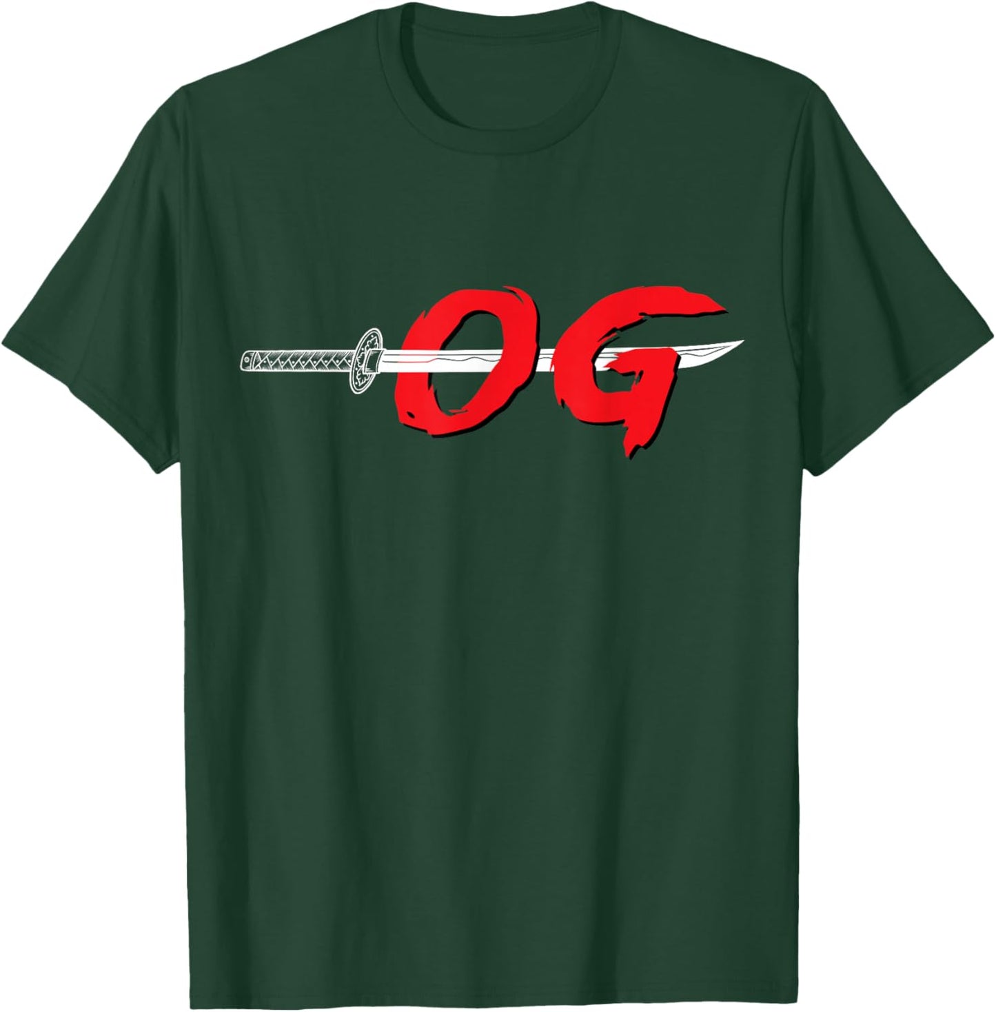 OG Sword Graphic | Bold Red Brush Style Design T-Shirt - T-Shirt | Forest