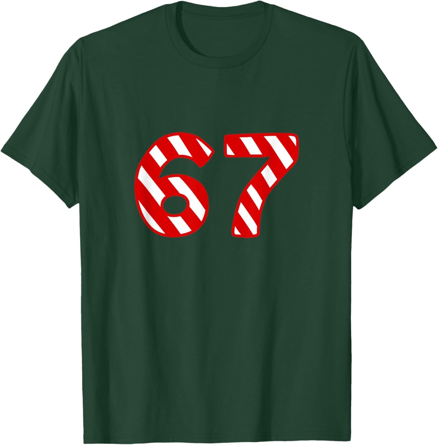 67 Christmas Sweater 6 7 Middle School Candy Cane T-Shirt - T-Shirt | Forest