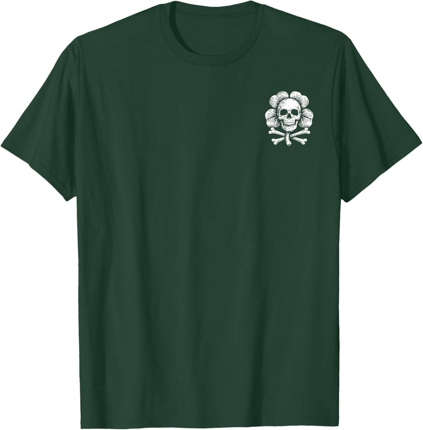 (2 Sided) Lucky is for Heretics 16:33 St Patricks Day Skull T-Shirt - T-Shirt | Forest