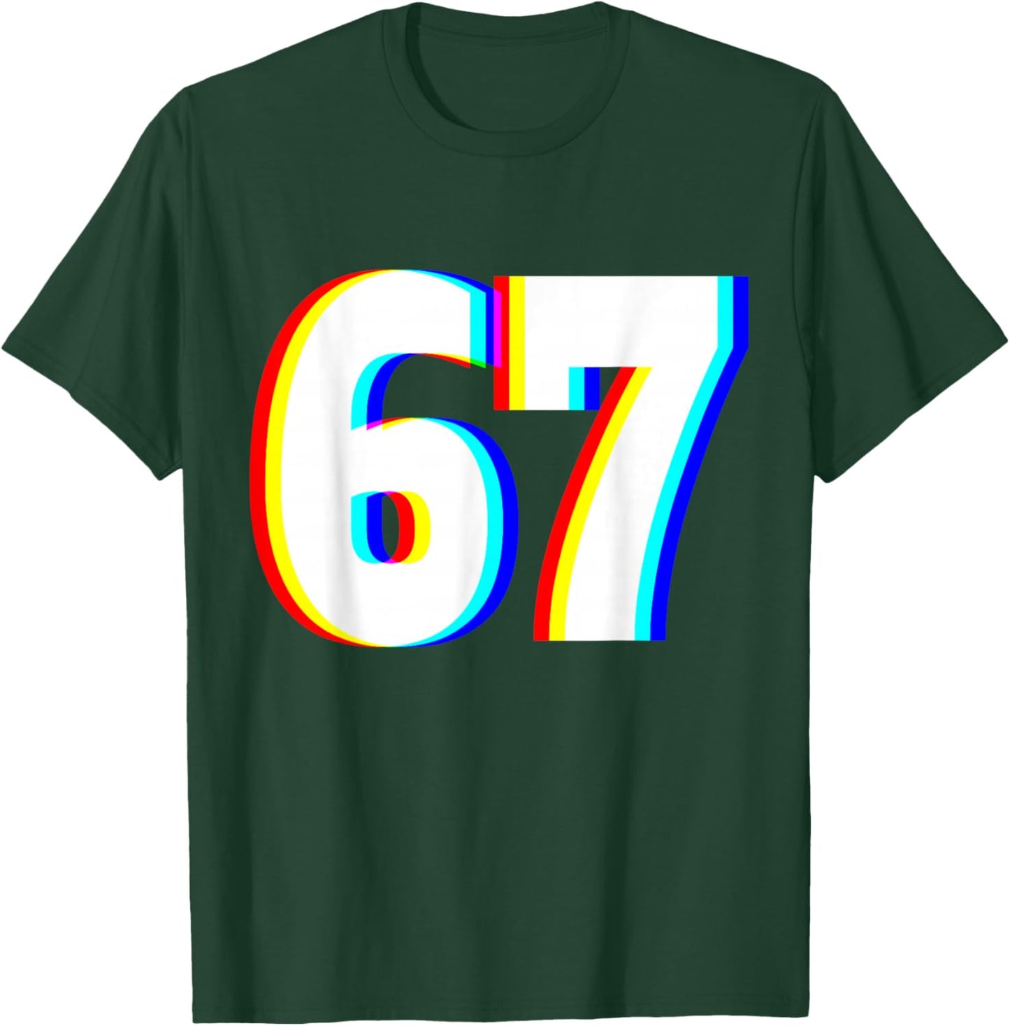 Six Seven 6 7 EDM Optical Illusion T-Shirt - T-Shirt | Forest