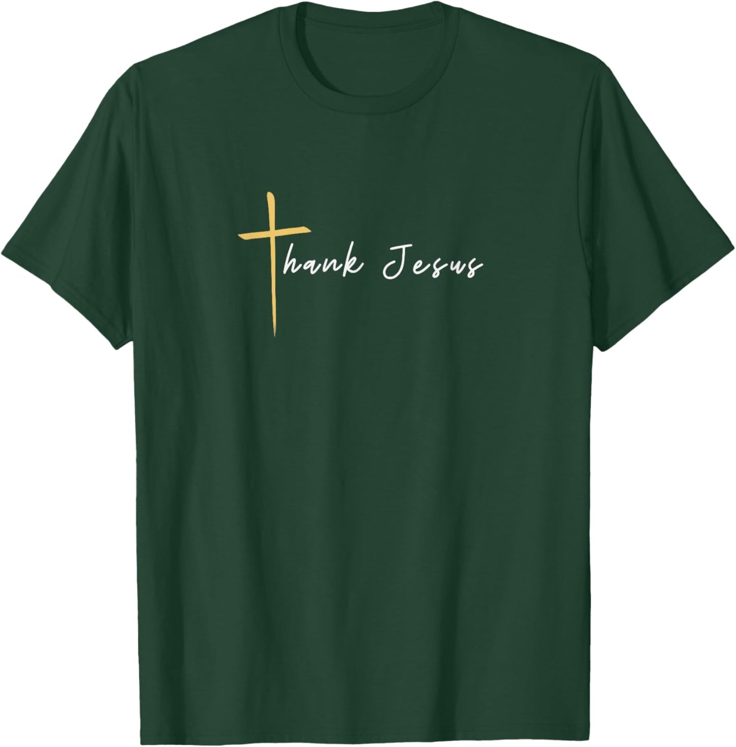 Jesus Thank You Cross Minimal Christian Religion T-Shirt - T-Shirt | Forest