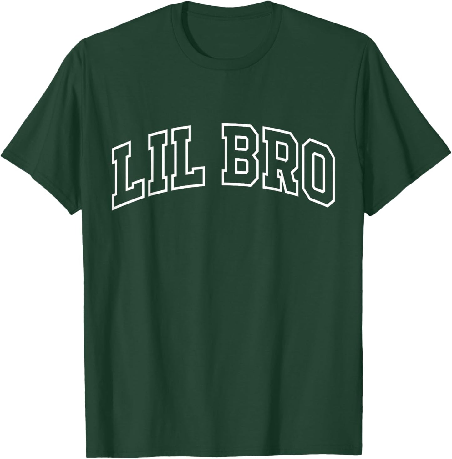 Lil Bro Funny Athletic Lettering Siblings Little Brother T-Shirt - T-Shirt | Forest