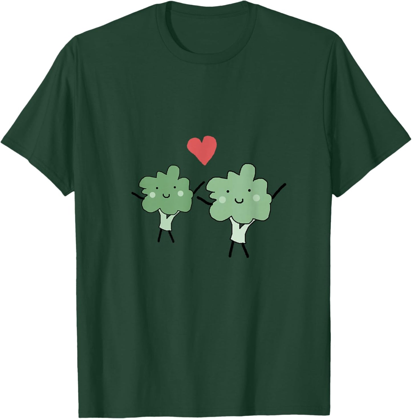 Valentine Broccoli Heart Love Fun T-Shirt - T-Shirt | Forest