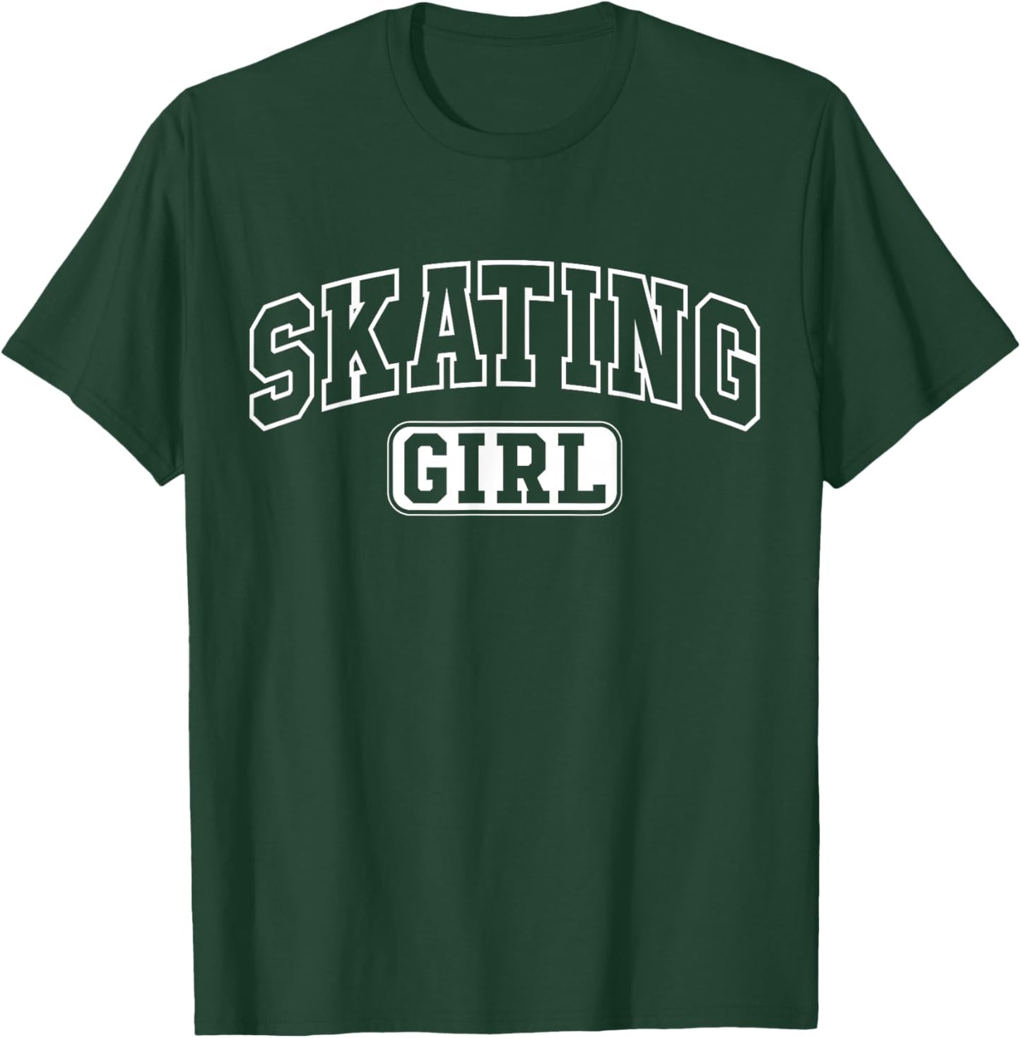 Skating Girl Funny Athletic Lettering Daughter Youth Skater T-Shirt - T-Shirt | Forest