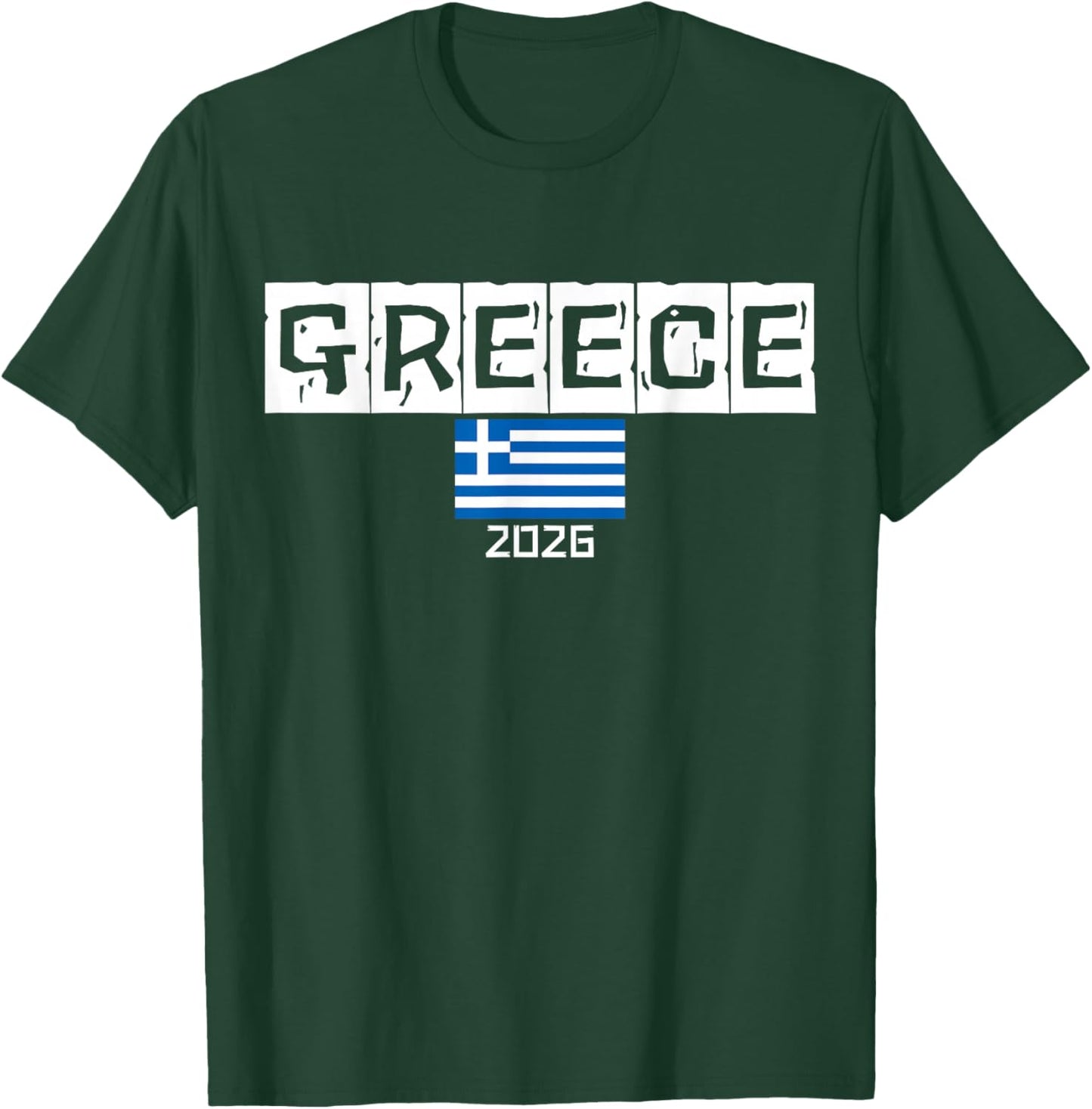 Greece Souvenir 2026 Vacation Trip Fun Matching Travel Flag T-Shirt - T-Shirt | Forest