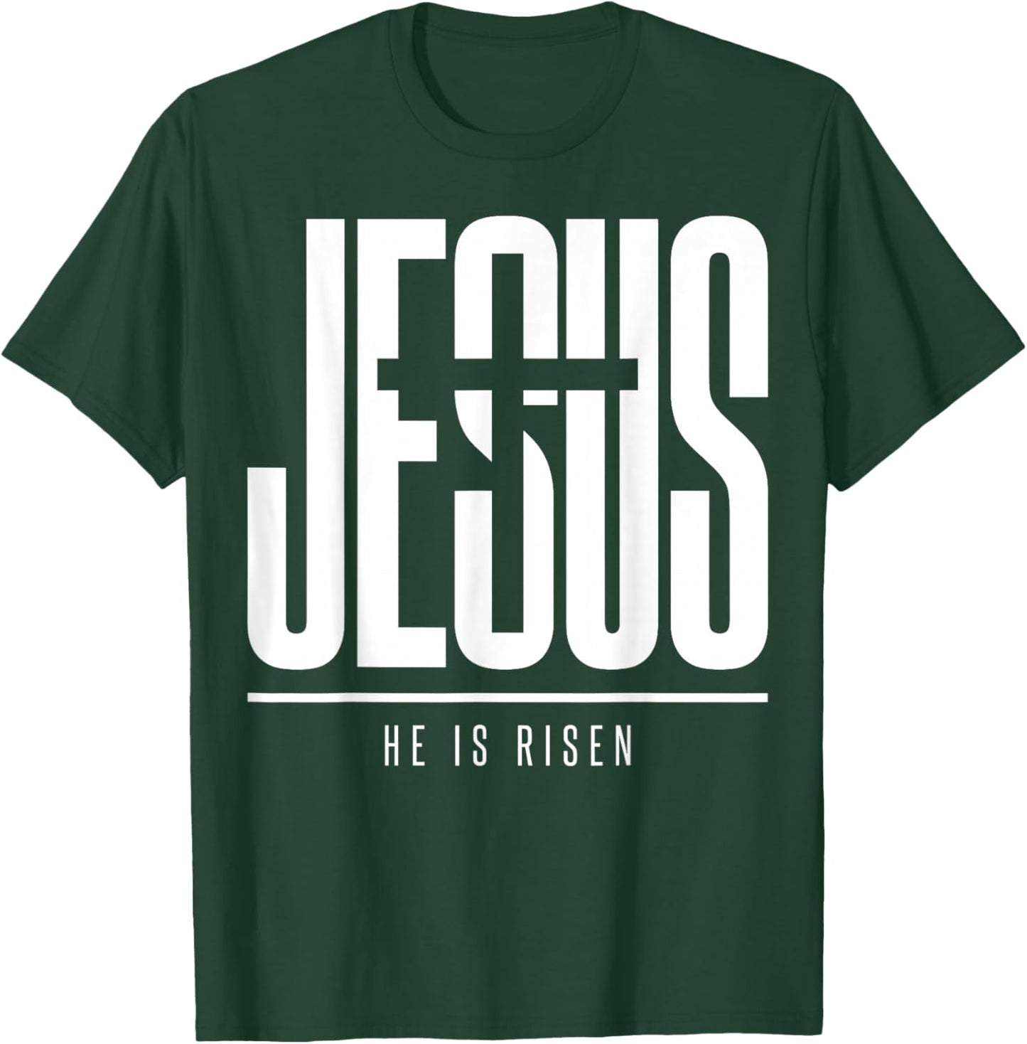 Jesus He is Risen Christian Cross Faith Easter Resurrection T-Shirt - T-Shirt | Forest