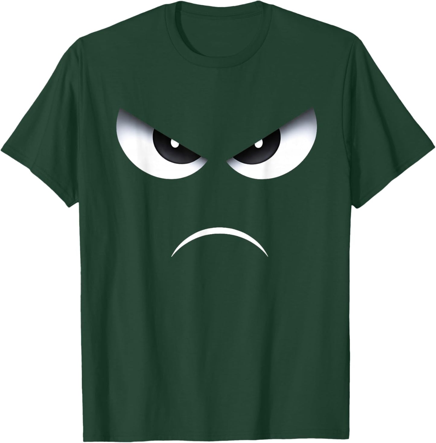 Angry Eyes and Frown Face Minimal Graphic T-Shirt - T-Shirt | Forest