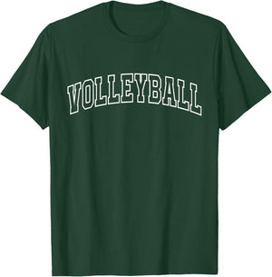 Volleyball Funny Athletic Lettering Team Player Coach T-Shirt - T-Shirt | Forest