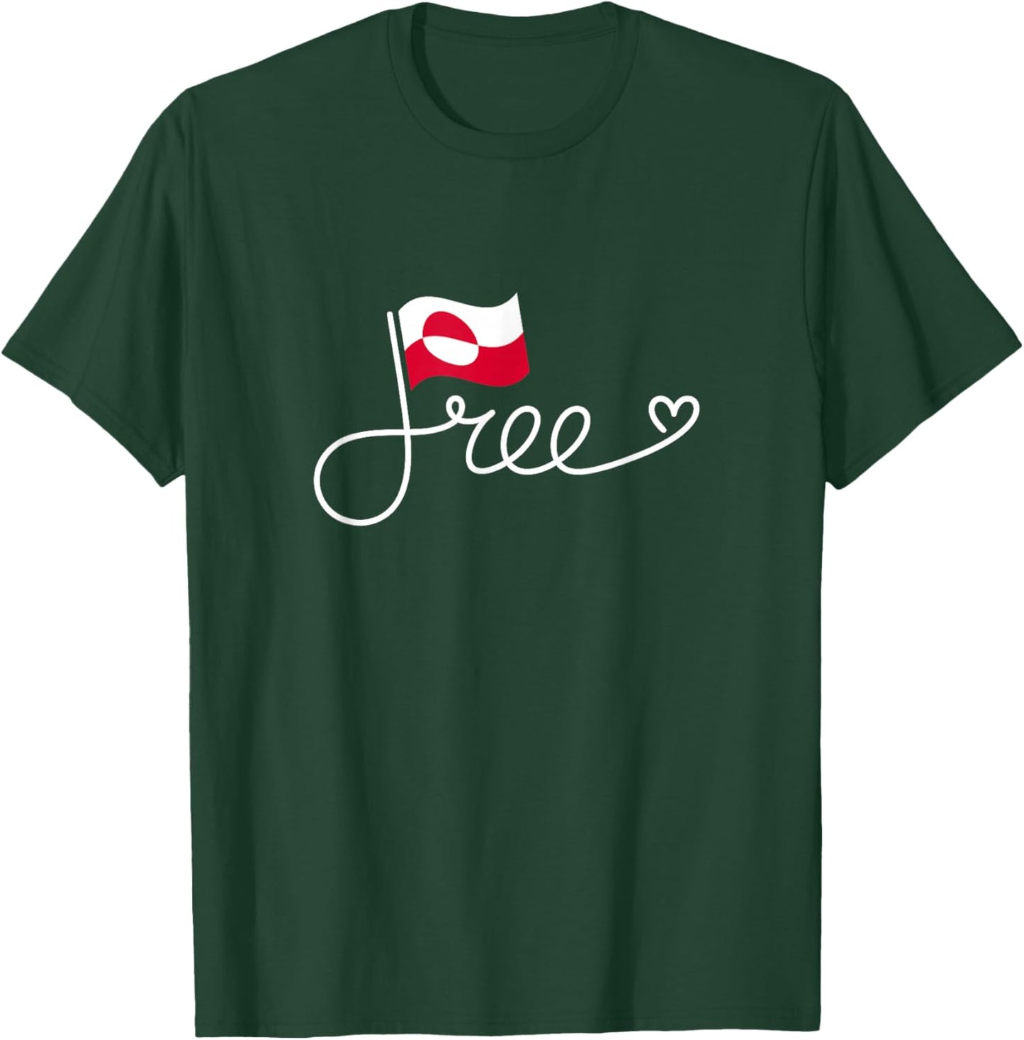 Free Greenland Flag - Greenlander Freedom Word Art T-Shirt - T-Shirt | Forest