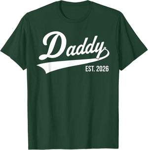Funny 1st Time Dad EST 2026 New Dad New First Fathers Day T-Shirt - T-Shirt | Forest