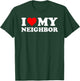 I Love My Neighbor - Red Heart T-Shirt - T-Shirt | Forest