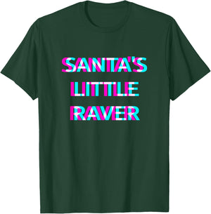 Santa's Little Raver Christmas Rave Techno Festival EDM T-Shirt - T-Shirt | Forest