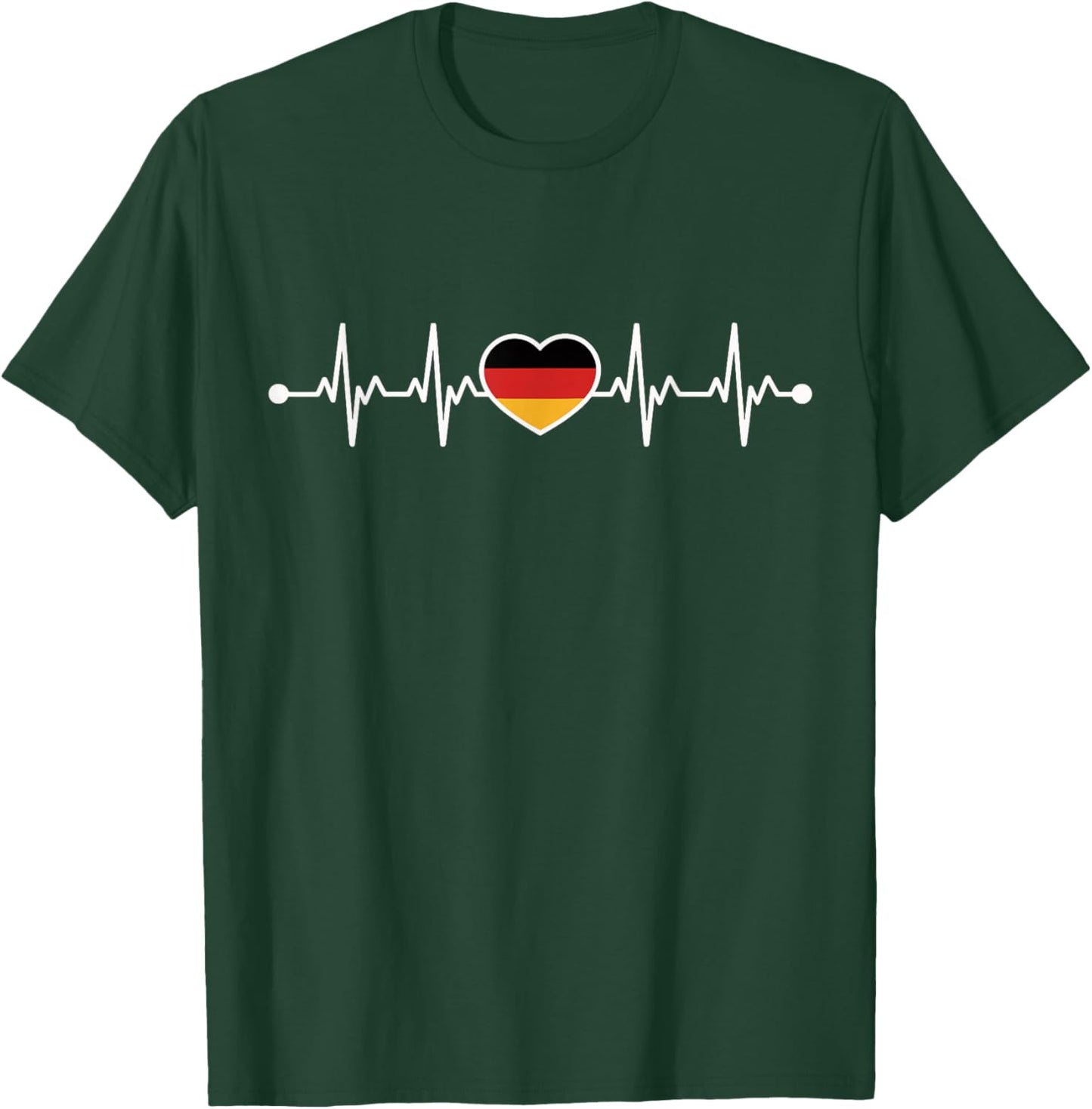 Germany Heartbeat German Flag Heart T-Shirt - T-Shirt | Forest