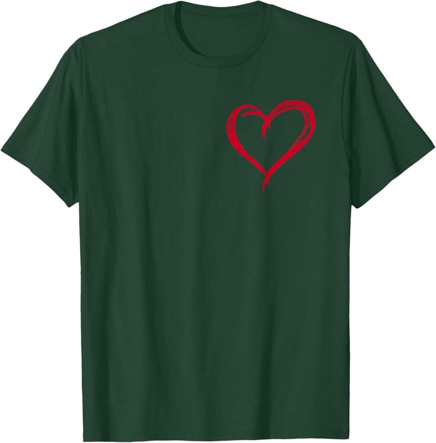 Valentines Day Heart Love Couple Romantic Art Graphic T-Shirt - T-Shirt | Forest