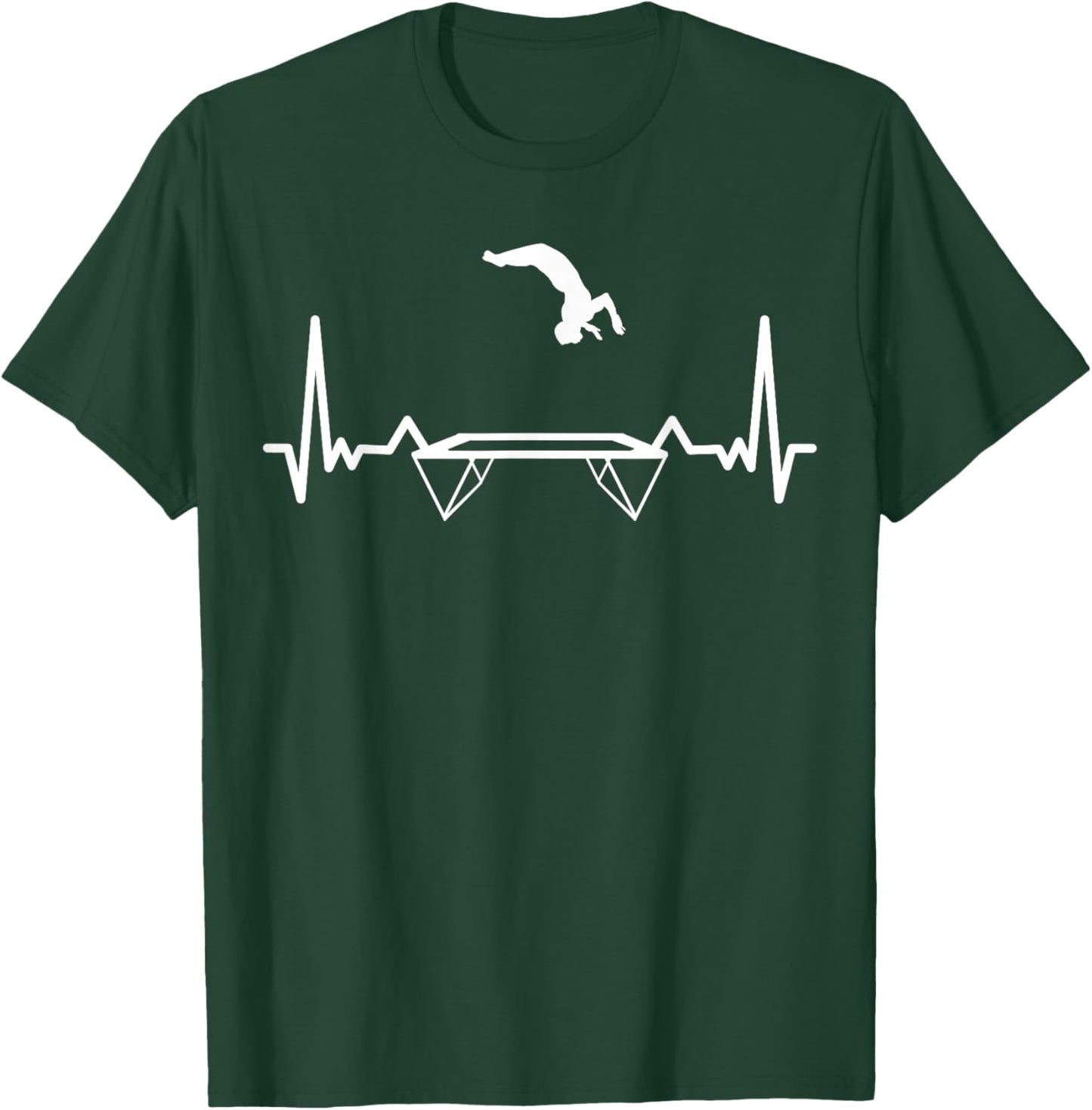 Heartbeat Trampoline Fitness Gymnastics Trampolining Sport T-Shirt - T-Shirt | Forest
