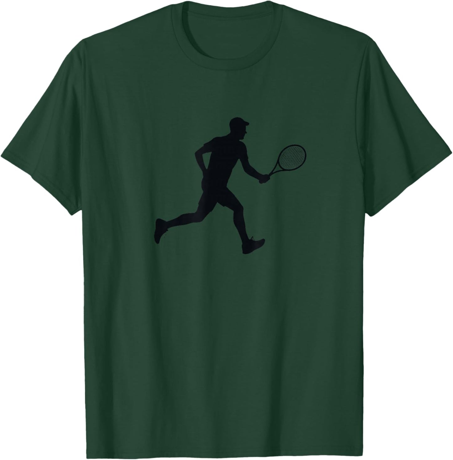Tennis Player Silhouette Lovers Sports Boys Girls T-Shirt - T-Shirt | Forest
