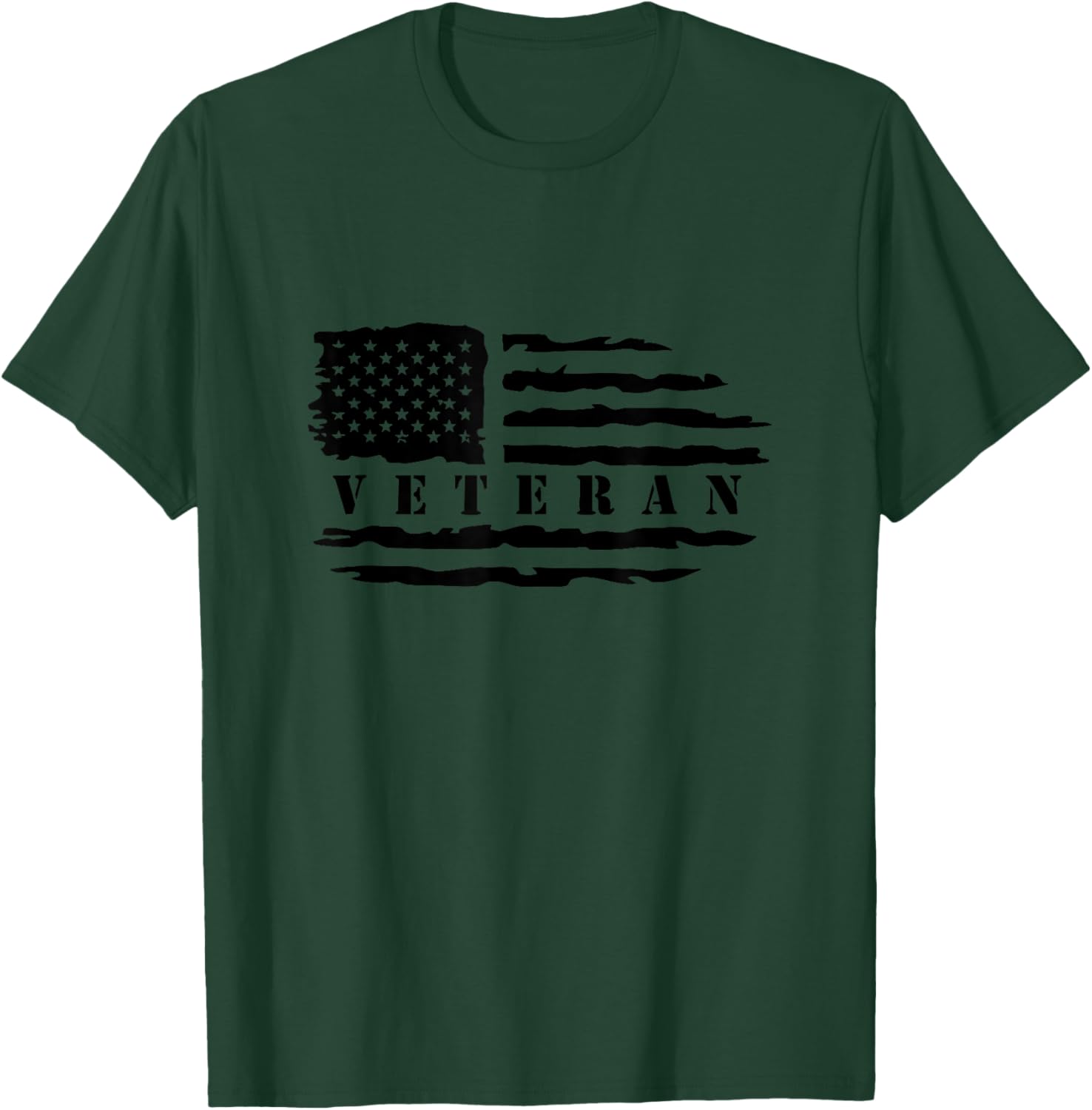 Veteran American Flag Memorial Day Patriotic Soldiers Army T-Shirt - T-Shirt | Forest