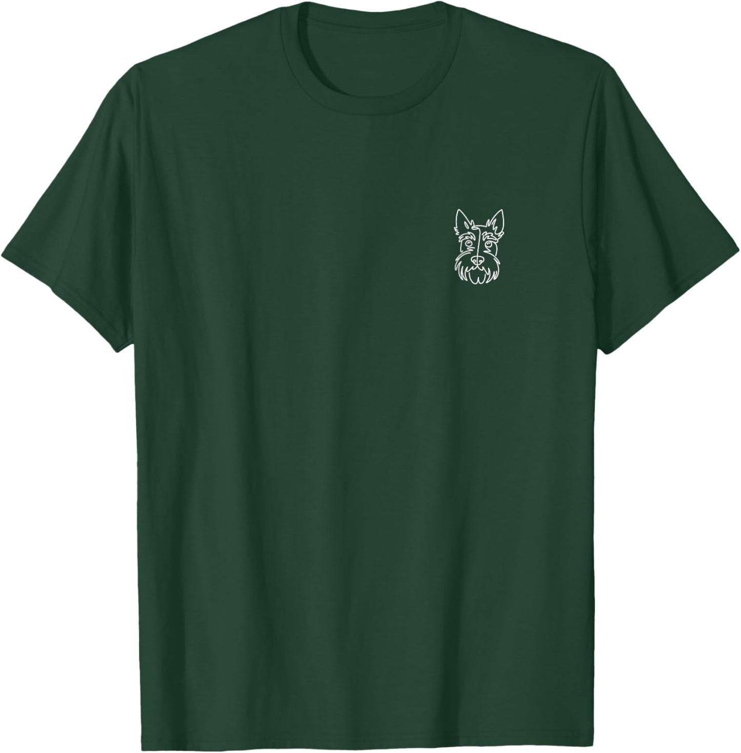 Scottish Terrier Scottie Minimalist Badge Patch Line Art T-Shirt - T-Shirt | Forest
