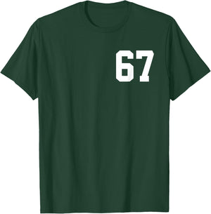 67 Six Seven Slang Meme Social Media [Front and Back Print] T-Shirt - T-Shirt | Forest