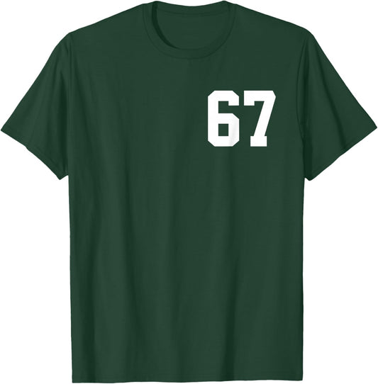 67 Six Seven Slang Meme Social Media [Front and Back Print] T-Shirt - T-Shirt | Forest