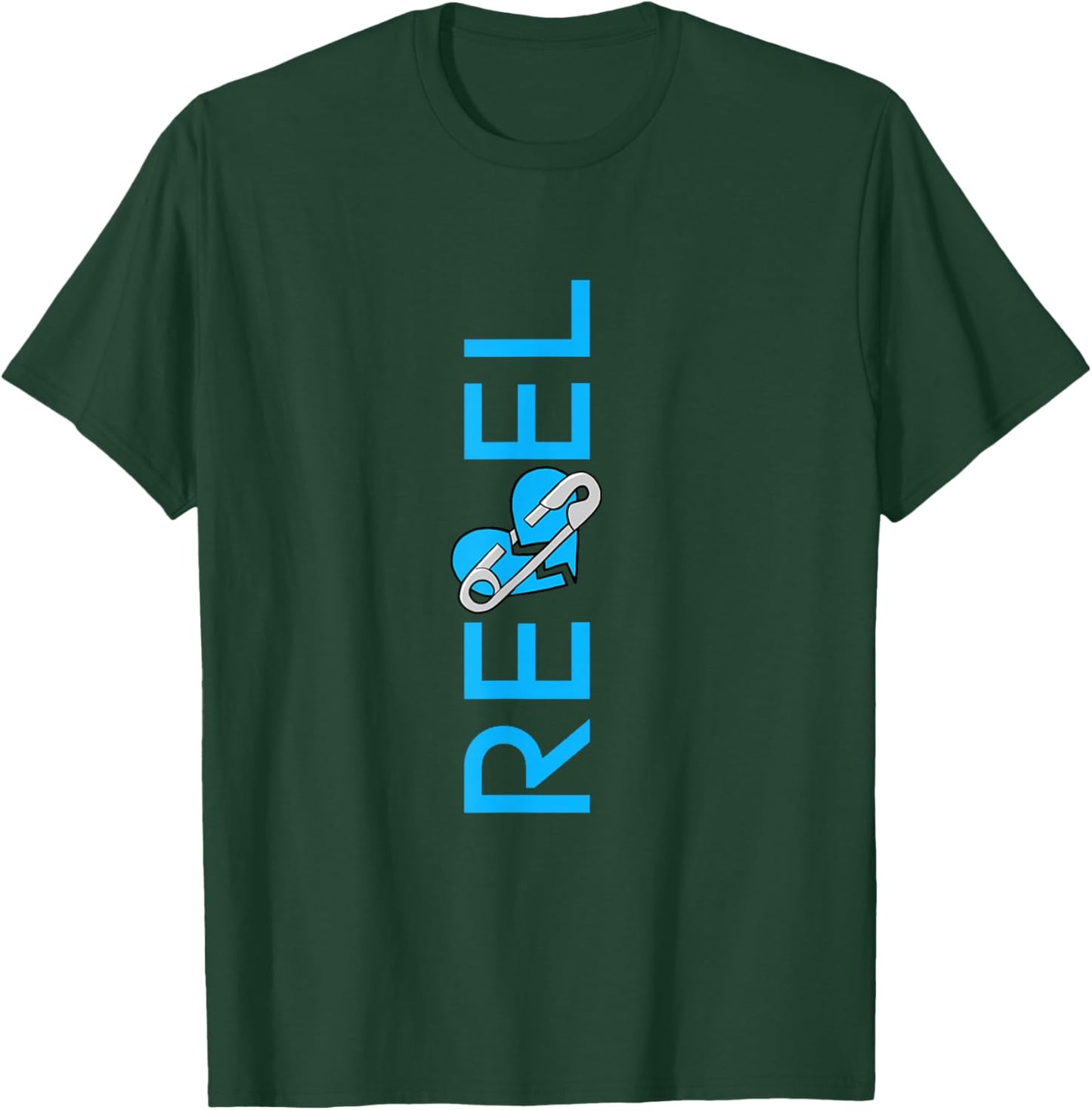 Blue Color Rebel Vertical Blue Graphic T-Shirt - T-Shirt | Forest