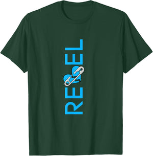Blue Color Rebel Vertical Blue Graphic T-Shirt - T-Shirt | Forest