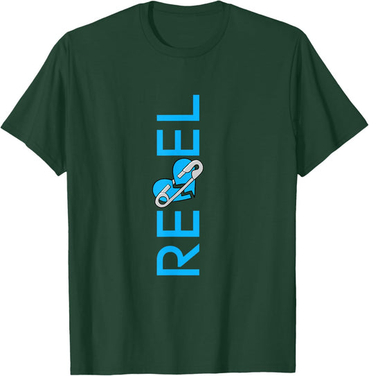 Blue Color Rebel Vertical Blue Graphic T-Shirt - T-Shirt | Forest