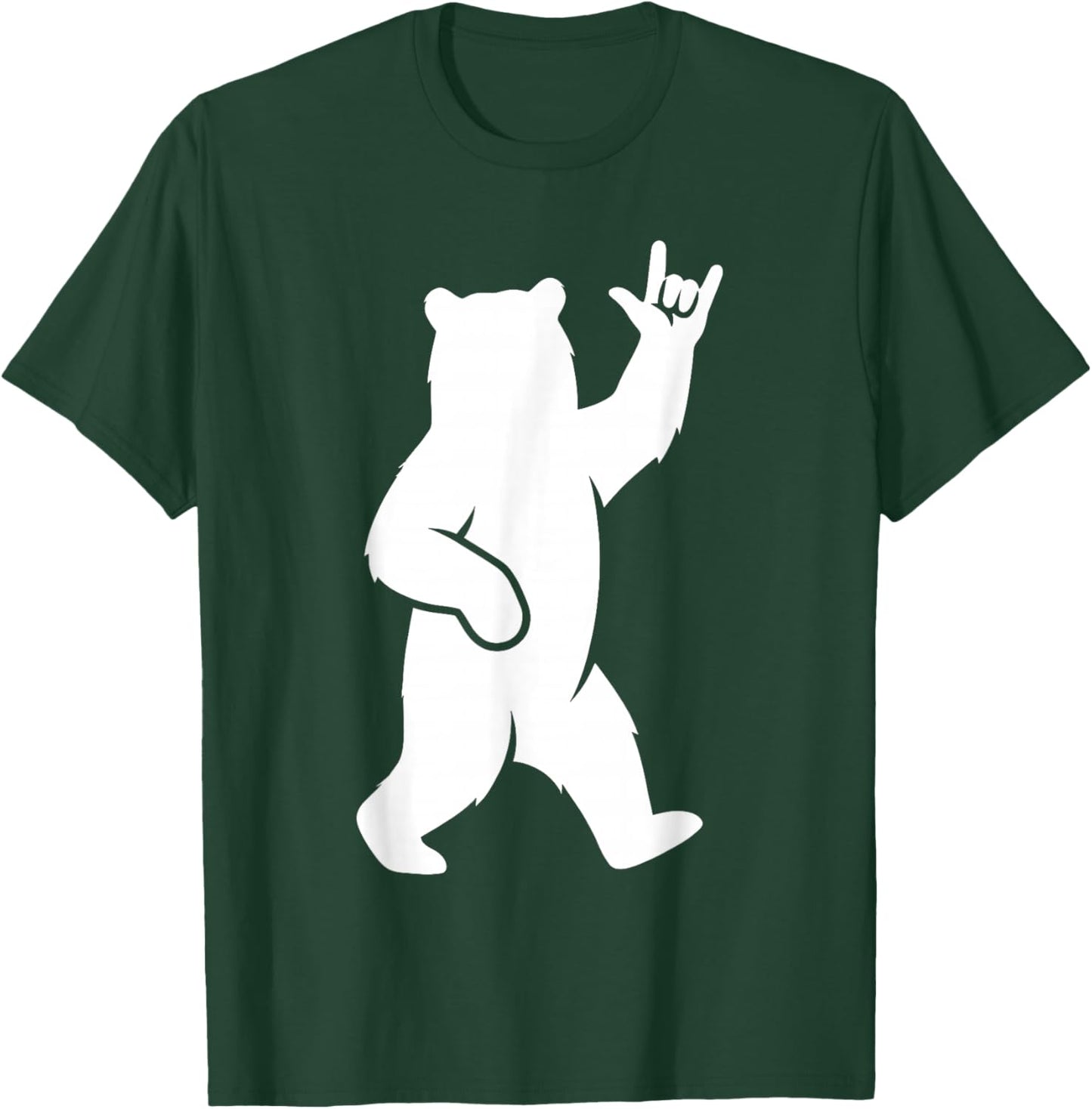 Bear I Love You Hand Sign Language Cute ASL Valentine's Day T-Shirt - T-Shirt | Forest