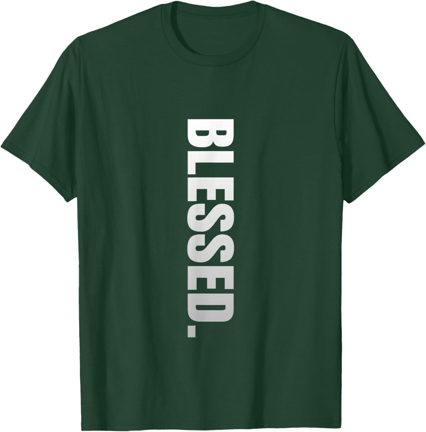 Grey Blessed Vertical Monochrome Color Graphic T-Shirt - T-Shirt | Forest