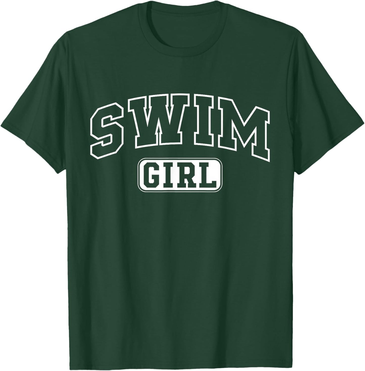 Swim Girl Funny Athletic Lettering Daughter Youth Kids T-Shirt - T-Shirt | Forest