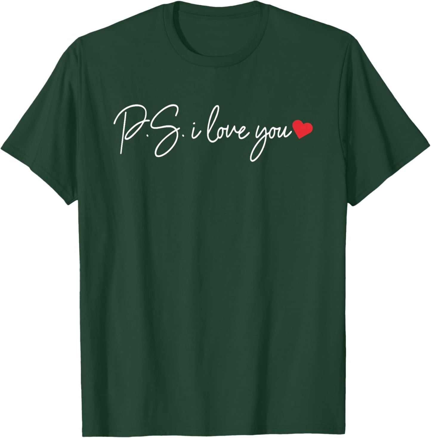 PS I Love You Day Valentine's Day Purple Heart Women Men Kid T-Shirt - T-Shirt | Forest