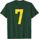 Distressed Bright Gold Number 7 Jersey Player Uniform #7 T-Shirt - T-Shirt | Forest