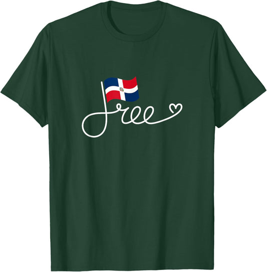 Free Dominican Republic Flag - Dominican Freedom Word Art T-Shirt - T-Shirt | Forest