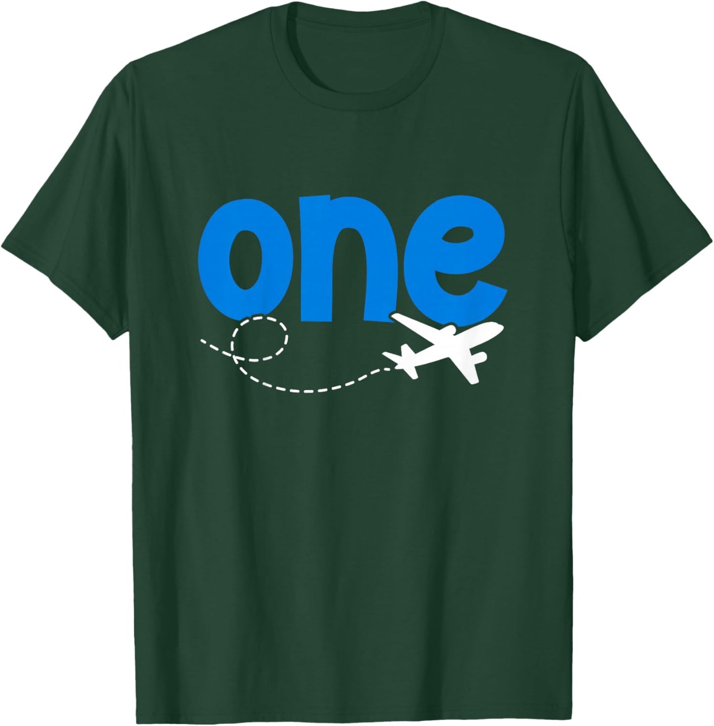 1st Airplane Birthday Party One Year Old Pilot Birthday T-Shirt - T-Shirt | Forest