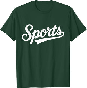 Sports Retro Script Ironic Baseball Style Funny Design T-Shirt - T-Shirt | Forest