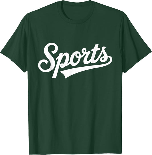 Sports Retro Script Ironic Baseball Style Funny Design T-Shirt - T-Shirt | Forest