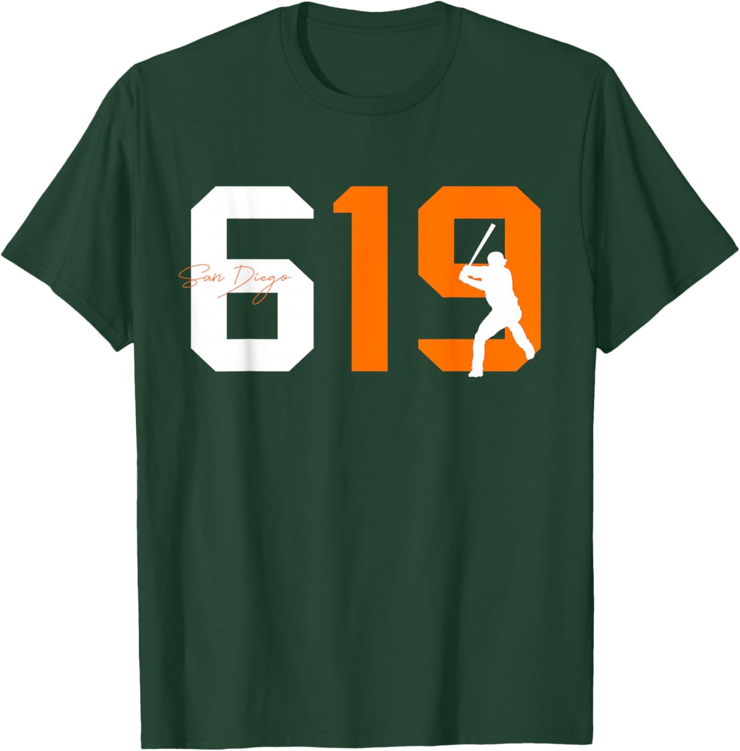 Retro San Diego 619 Vintage 90's Baseball Sports Style Lover T-Shirt - T-Shirt | Forest