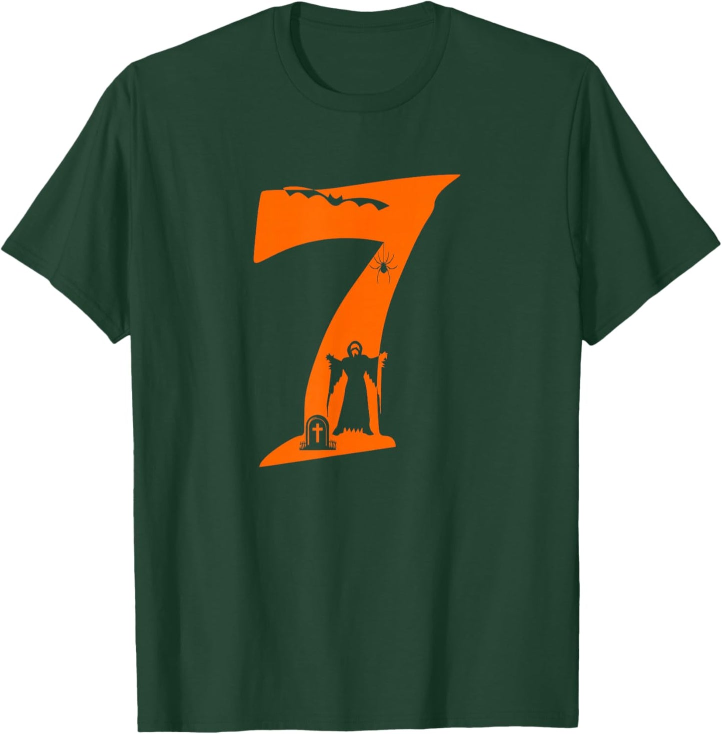 Number 7 Funny Meme Saying 6 7 Six Seven Scary Halloween Boy T-Shirt - T-Shirt | Forest
