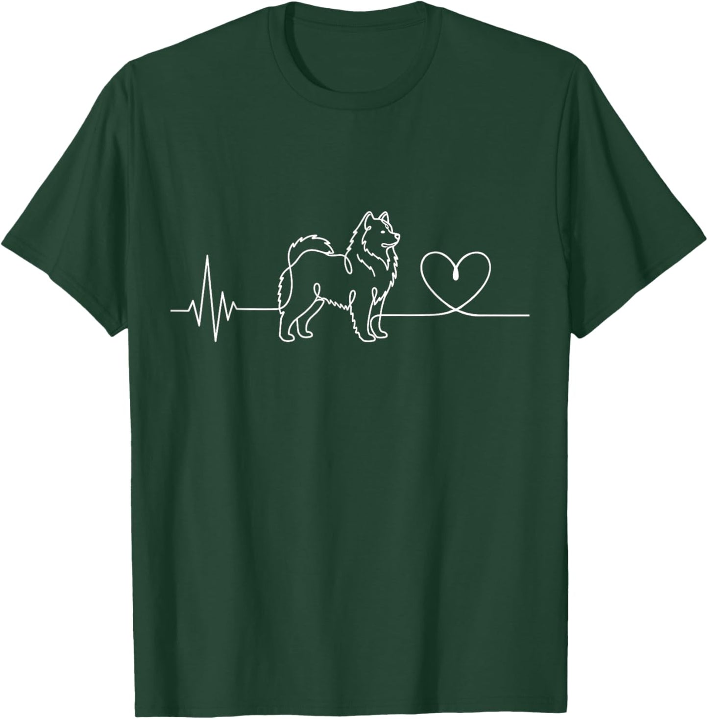 Samoyed Heartbeat Pulse T-Shirt - T-Shirt | Forest