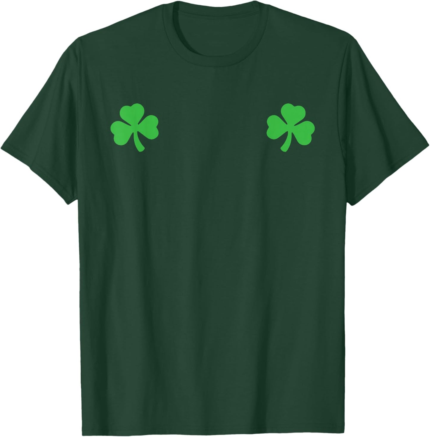 Shamrock Boobs Leaf Clover Saint Patrick's Paddys Day T-Shirt - T-Shirt | Forest