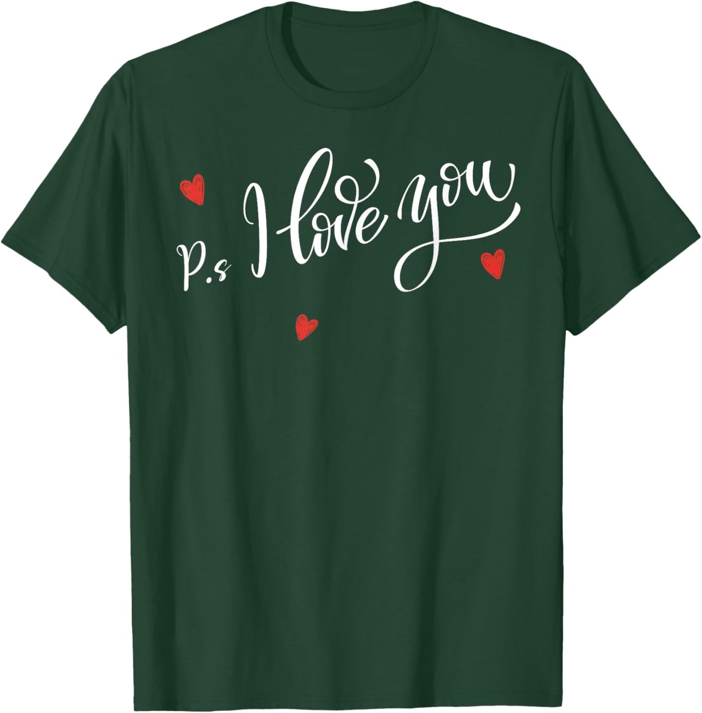 PS I Love You Day Valentine's Day Purple Heart Kid Men Women T-Shirt - T-Shirt | Forest