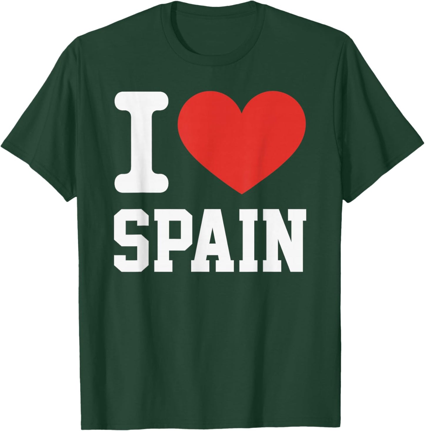 I Love Spain Heart Souvenir Lovers Pride Travel T-Shirt - T-Shirt | Forest